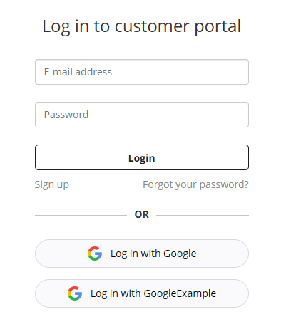 Anmeldebildschirm des Customer Portal