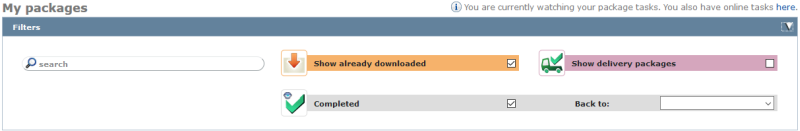 Übersetzungspaket-Filter verwalten